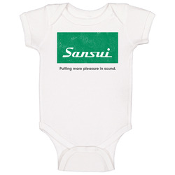 Sansui, T-shirt, Audio, Stereo, Retro, Logo, Receiver, Stereo, Hi-fi, Japanese onesie Baby One Piece