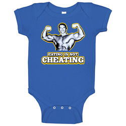Arnold Schwarzenegger Eating Is Not Cheating onesie Baby One Piece