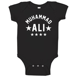 Muhammad Ali 5 Star Black onesie Baby One Piece Muhammad Ali 5 Star Black onesie Baby One Piece