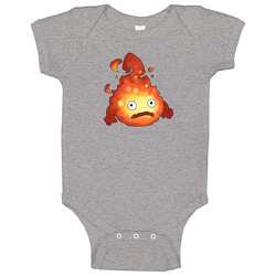 Howl's Moving Castle - Calcifer - Grey T-Shirt Studio Ghibli onesie Baby One Piece