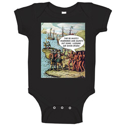 Columbus Arrives In The Americas - Anti Trump Illegal Immigration Dark onesie Baby One Piece Columbus Arrives In The Americas - Anti Trump Illegal Immigration Dark onesie Baby One Piece