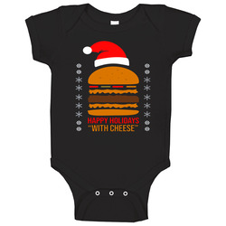 Samuel Jackson Happy Holidays With Cheese Christmas onesie Baby One Piece Samuel Jackson Happy Holidays With Cheese Christmas onesie Baby One Piece