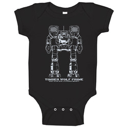 Battletech Timber Wolf Prime Mad Cat onesie Baby One Piece Battletech Timber Wolf Prime Mad Cat onesie Baby One Piece