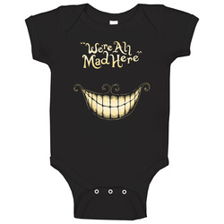 Cheshire Cat Smile Alice In Wonderland We're All Mad Here onesie Baby One Piece Cheshire Cat Smile Alice In Wonderland We're All Mad Here onesie Baby One Piece