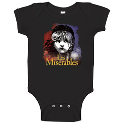 Les Miserables British Epic Romantic Musical #2 Black onesie Baby One Piece