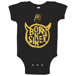 Born Sinner onesie Baby One Piece