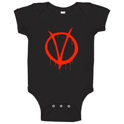 V For Vendetta Logo Movie onesie Baby One Piece