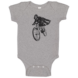 Funny Darth Vader Mountain Bike T Shirt Starwars and Bicycle Hipster Mashup onesie Baby One Piece