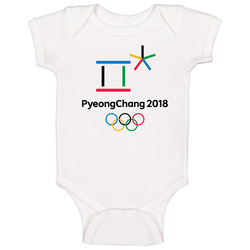 Pyeongchang 2018 Winter Olympics Logo South Korea onesie Baby One Piece Pyeongchang 2018 Winter Olympics Logo South Korea onesie Baby One Piece