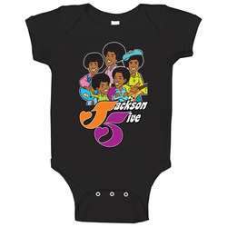 Jackson 5 5ive Mens Black onesie Baby One Piece Jackson 5 5ive Mens Black onesie Baby One Piece