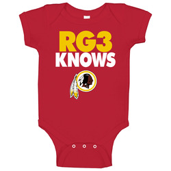 Rg3 Knows Redskins Football onesie Baby One Piece Rg3 Knows Redskins Football onesie Baby One Piece