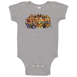 1989 Retro Cartoon Wrestling Roster onesie Baby One Piece 1989 Retro Cartoon Wrestling Roster onesie Baby One Piece