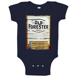 Old Forester Bourbon Alcohol Drinking Gift Distressed Look onesie Baby One Piece Old Forester Bourbon Alcohol Drinking Gift Distressed Look onesie Baby One Piece