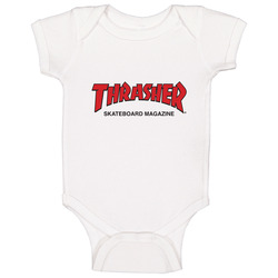 Thrasher Skateboard Magazine Standart White onesie Baby One Piece Thrasher Skateboard Magazine Standart White onesie Baby One Piece