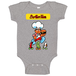 Burger Time Retro 80s Arcade Video Game onesie Baby One Piece Burger Time Retro 80s Arcade Video Game onesie Baby One Piece