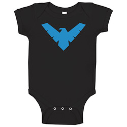 Nightwing Cartoon Logo Superhero Comic onesie Baby One Piece Nightwing Cartoon Logo Superhero Comic onesie Baby One Piece
