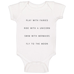 Play With Fairies White onesie Baby One Piece Play With Fairies White onesie Baby One Piece
