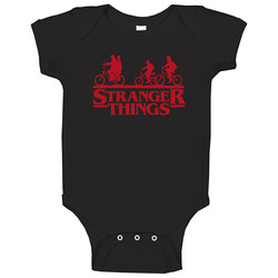 Stranger A Black onesie Baby One Piece Stranger A Black onesie Baby One Piece