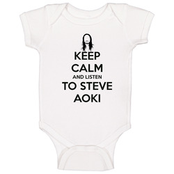 Keep Calm And Listen Steve Aoki Dj onesie Baby One Piece