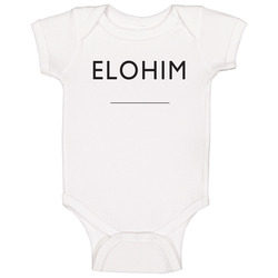 Elohim God Christian onesie Baby One Piece Elohim God Christian onesie Baby One Piece
