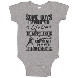 My Favorite Softball Player Calls Me Grandpa onesie Baby One Piece My Favorite Softball Player Calls Me Grandpa onesie Baby One Piece