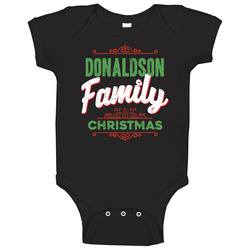Donaldson Family Christmas Love Holidays Custom Last Name Gift onesie Baby One Piece Donaldson Family Christmas Love Holidays Custom Last Name Gift onesie Baby One Piece