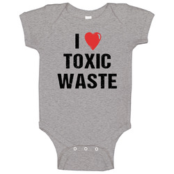 I Heart Love Toxic Waste Fun Val Kilmer Real Genius Popular Movie onesie Baby One Piece