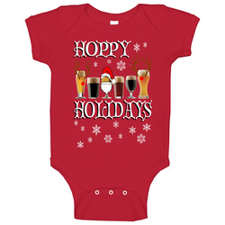 Hoppy Holidays - Craft Beer Christmas Tee - Santa And Reindeer Represent onesie Baby One Piece Hoppy Holidays - Craft Beer Christmas Tee - Santa And Reindeer Represent onesie Baby One Piece