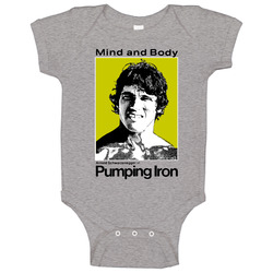 Arnold Schwarzenegger Pumping Iron Movie onesie Baby One Piece