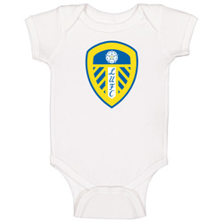 Leeds United F.c. Badge Football Soccer Club Uk Premier League Biesla White onesie Baby One Piece
