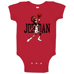 Michael Jordan Chicago Caricature onesie Baby One Piece Michael Jordan Chicago Caricature onesie Baby One Piece