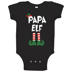Papa Elf onesie Baby One Piece