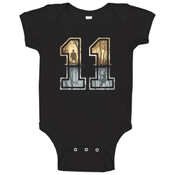 St 11 Unisex Black onesie Baby One Piece St 11 Unisex Black onesie Baby One Piece