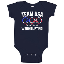 Team Usa Weightlifting Olympics Event Patriotic Rings onesie Baby One Piece Team Usa Weightlifting Olympics Event Patriotic Rings onesie Baby One Piece