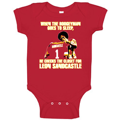 Kansas City Football Leon Sandcastle Deion Sanders onesie Baby One Piece