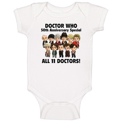 Doctor Who 50th Anniversary 11 Doctors onesie Baby One Piece Doctor Who 50th Anniversary 11 Doctors onesie Baby One Piece