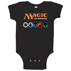 Magic The Gathering Ccg Mana Symbols Game onesie Baby One Piece Magic The Gathering Ccg Mana Symbols Game onesie Baby One Piece