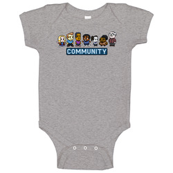 Community Inspired 8 Bit Video Game Tv Show Gift onesie Baby One Piece Community Inspired 8 Bit Video Game Tv Show Gift onesie Baby One Piece