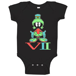 Marvin The Martian Retro 7 Roman Numeral Color onesie Baby One Piece Marvin The Martian Retro 7 Roman Numeral Color onesie Baby One Piece