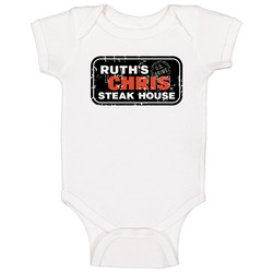 Ruths Chris Steak House Fast Food Restaurant Distressed Look onesie Baby One Piece Ruths Chris Steak House Fast Food Restaurant Distressed Look onesie Baby One Piece