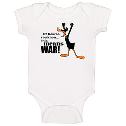 Daffy Duck This Means War onesie Baby One Piece Daffy Duck This Means War onesie Baby One Piece
