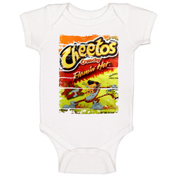 Flaming Hot Cheetos Chips Worn Look Snack Gift onesie Baby One Piece Flaming Hot Cheetos Chips Worn Look Snack Gift onesie Baby One Piece