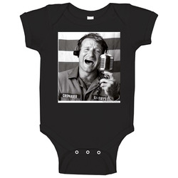 Good Morning Vietnam Robin Williams Bw onesie Baby One Piece