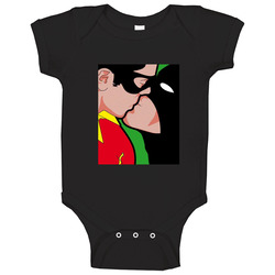 Batman And Robin Kissing onesie Baby One Piece