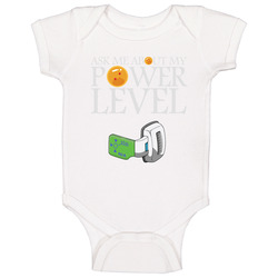 Power Level Whitetext onesie Baby One Piece Power Level Whitetext onesie Baby One Piece