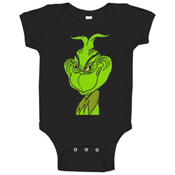 How The Grinch Stole Christmas Cartoon Face Black onesie Baby One Piece How The Grinch Stole Christmas Cartoon Face Black onesie Baby One Piece