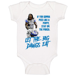 If You Gonna Piss Like A Puppy Stay On The Porch Let The Big Dawgs Eat Jamaal Williams White onesie Baby One Piece If You Gonna Piss Like A Puppy Stay On The Porch Let The Big Dawgs Eat Jamaal Williams White onesie Baby One Piece