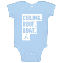 Ceiling Is The Roof Graphic Design Michael Jordan Goat North Carolina #23 onesie Baby One Piece Ceiling Is The Roof Graphic Design Michael Jordan Goat North Carolina #23 onesie Baby One Piece