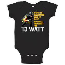 Boogeyman Checks Closet For Tj Watt Pittsburgh Football Fan onesie Baby One Piece Boogeyman Checks Closet For Tj Watt Pittsburgh Football Fan onesie Baby One Piece