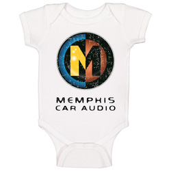 Memphis Car Audio Automobile Car Truck Motorcycle Auto Parts Cool Distressed Style Brand Logo Emblem onesie Baby One Piece Memphis Car Audio Automobile Car Truck Motorcycle Auto Parts Cool Distressed Style Brand Logo Emblem onesie Baby One Piece